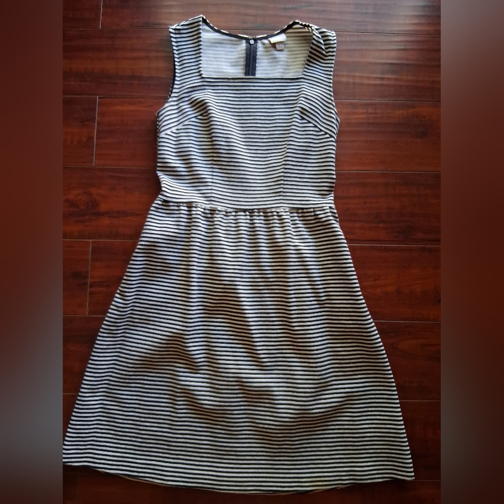 Merona Black and White Striped Fit And Flare Dress